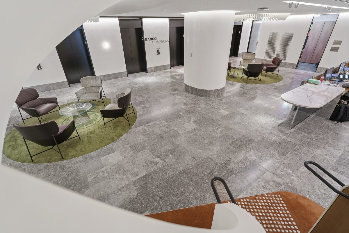 Limestone floors office