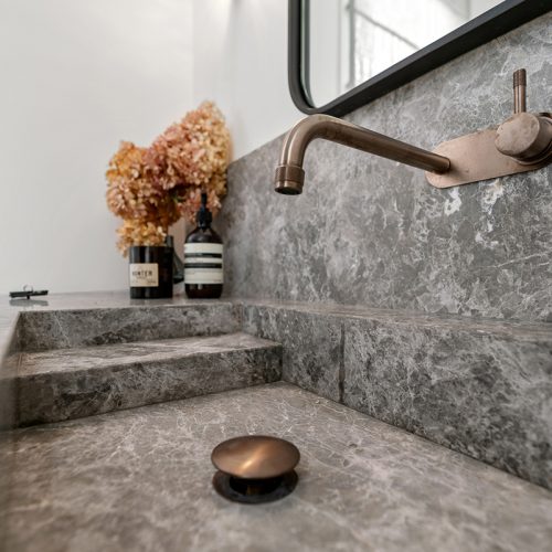 Grigio Venato Limestone vanity top