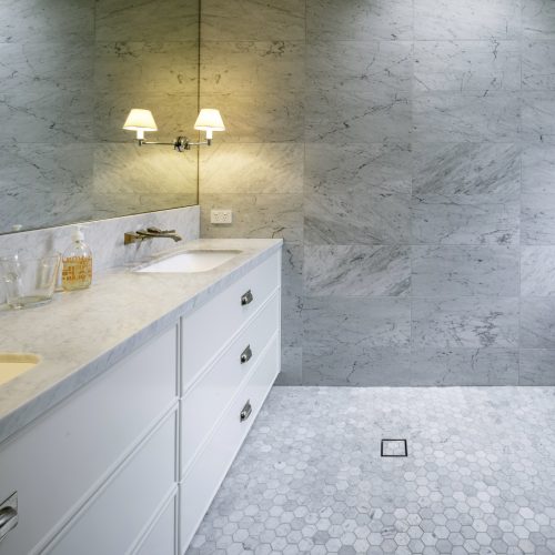Carrara marble bathroom tiles